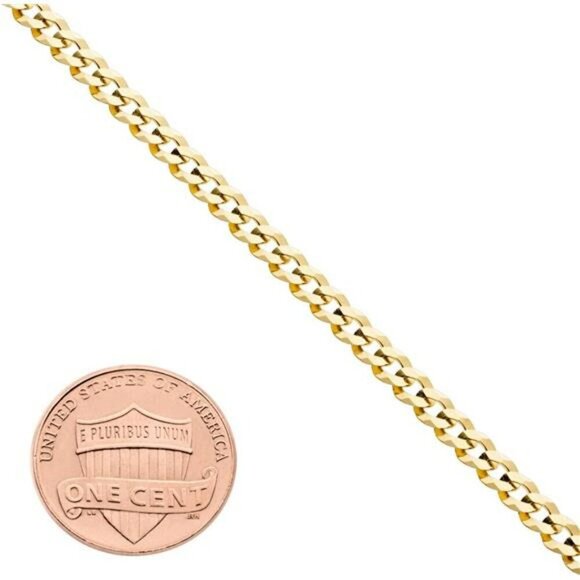 Miabella 925 Sterling Silver Cuban Link Anklet Italian Diamond Cut Chain - Picture 5 of 7